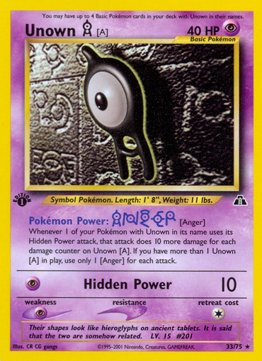Unown [A] (33/75) [Neo Discovery 1st Edition] 