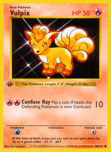 Vulpix (68/102) (Shadowless) [Base Set 1st Edition] 