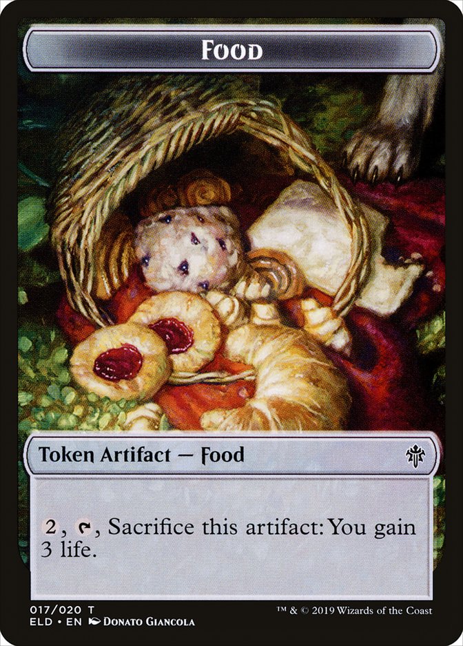 Human Rogue // Food (17) Double-Sided Token [Throne of Eldraine Tokens] 
