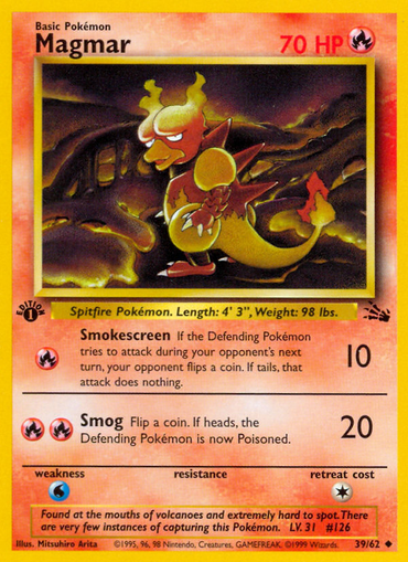 Magmar (39/62) [Fossil 1st Edition] 
