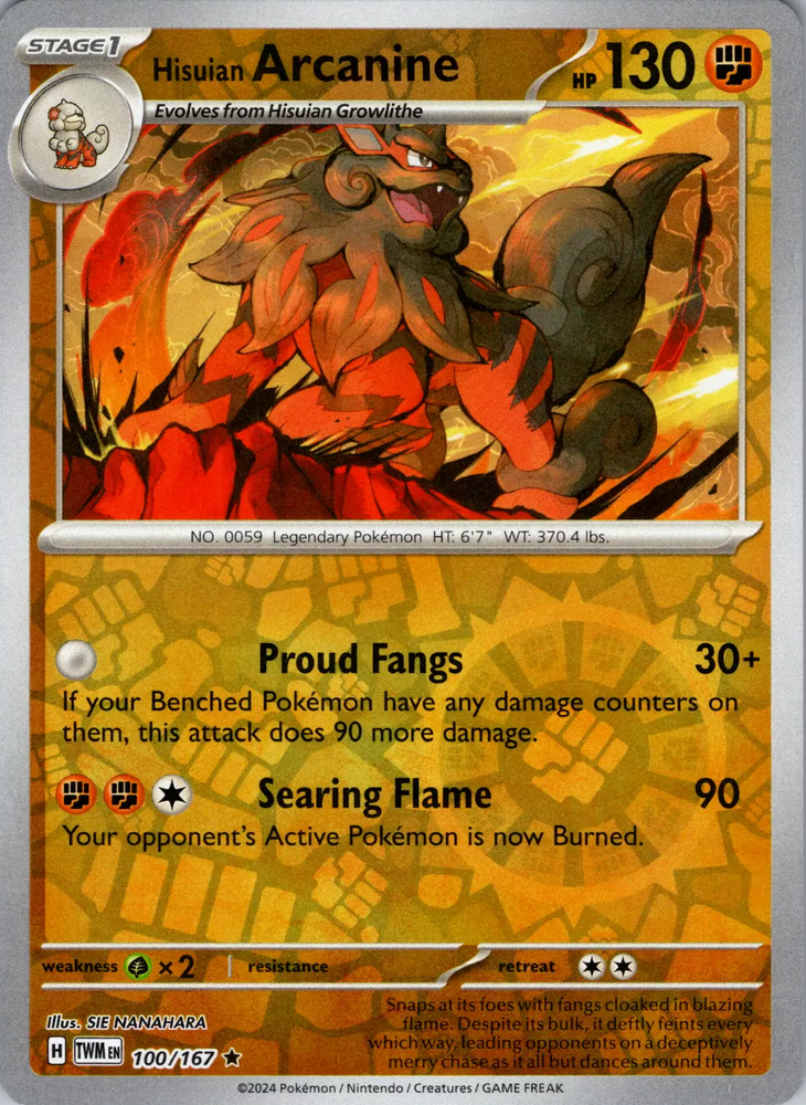 Hisuian Arcanine (100/167) [Scarlet &amp; Violet: Twilight Masquerade] 