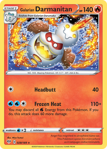 Galarian Darmanitan (028/189) [Sword &amp; Shield: Darkness Ablaze] 
