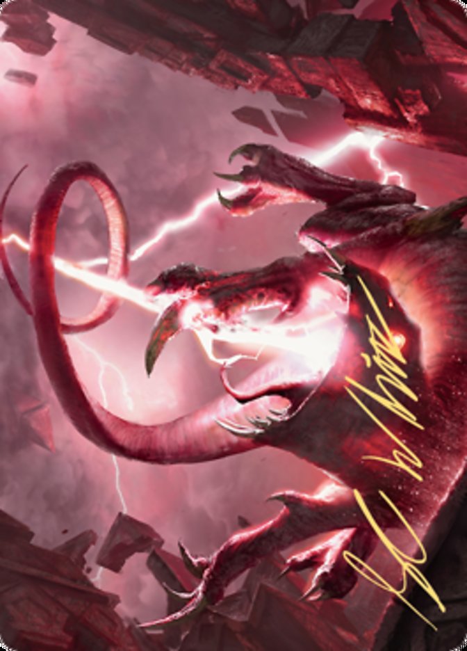 Thundering Rebuke Art Card (Gold-Stamped Signature) [Zendikar Rising Art Series] 