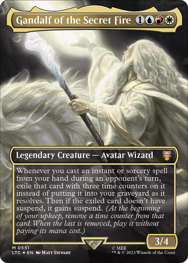 Gandalf of the Secret Fire (Borderless) (Surge Foil) [The Lord of the Rings: Tales of Middle-Earth Commander] 