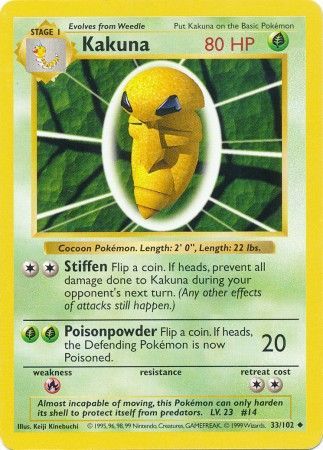 Kakuna (33/102) [Base Set Shadowless Unlimited] 