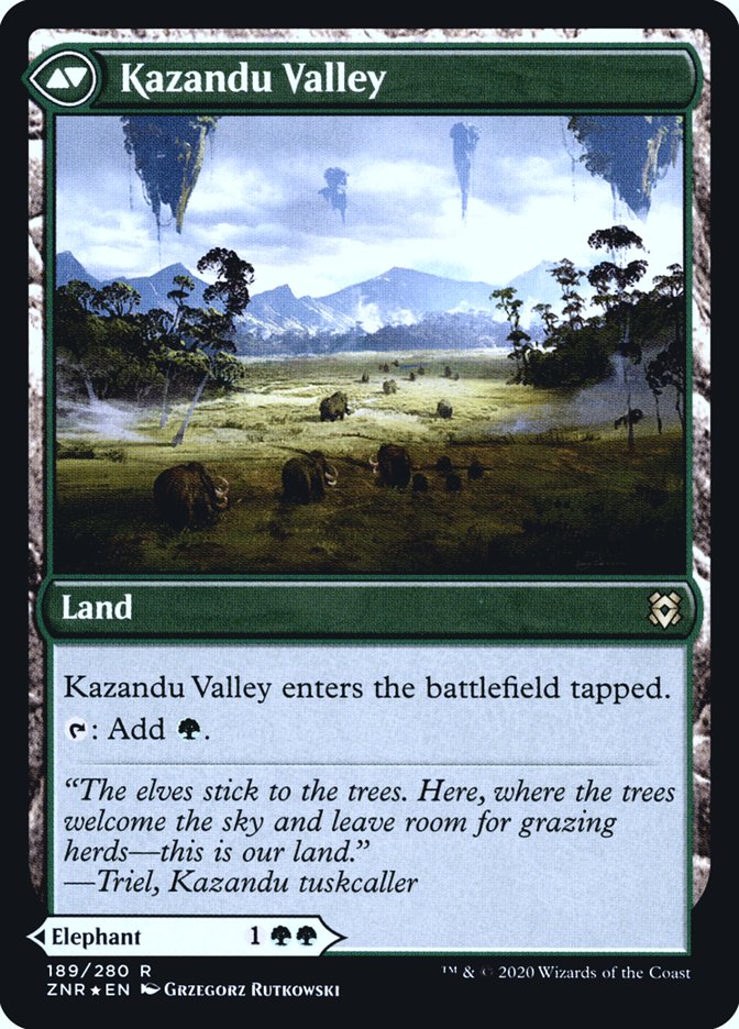 Kazandu Mammoth // Kazandu Valley [Zendikar Rising Prerelease Promos] 
