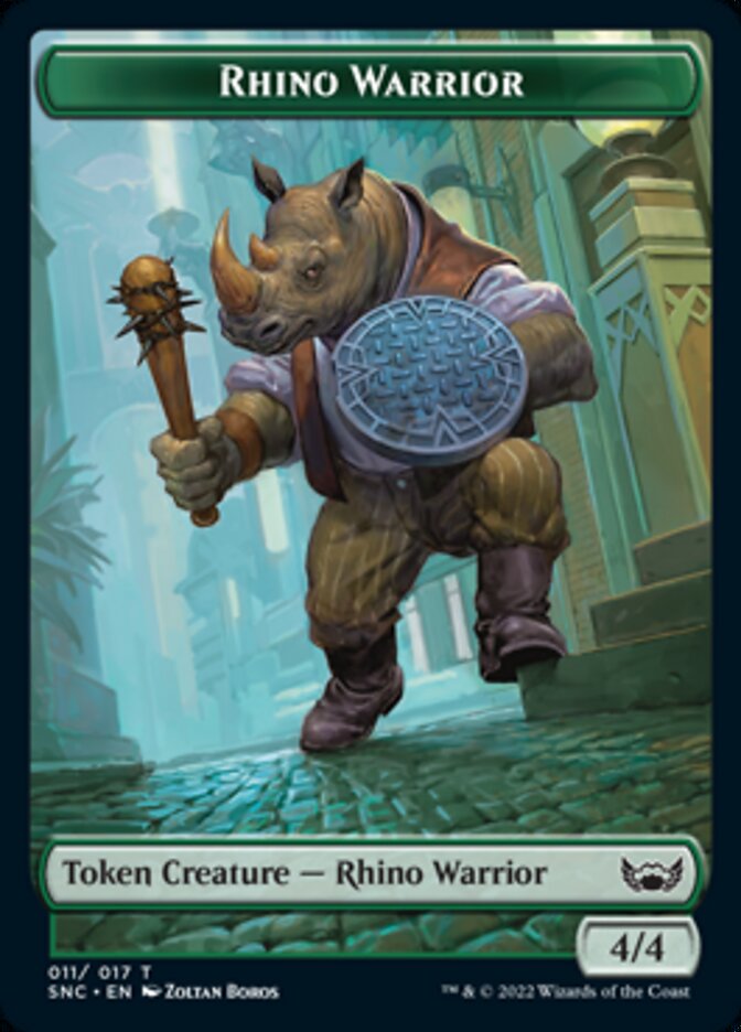 Treasure (017) // Rhino Warrior Double-Sided Token [Streets of New Capenna Tokens] 