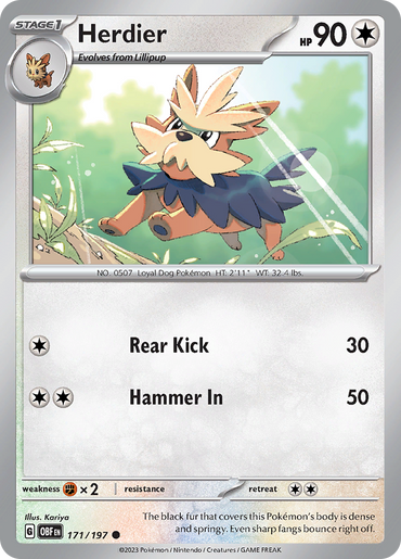 Herdier (171/197) [Scarlet &amp; Violet: Obsidian Flames] 
