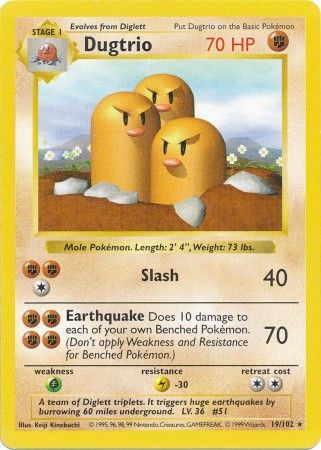 Dugtrio (19/102) [Base Set Shadowless Unlimited] 