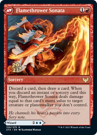 Torrent Sculptor // Flamethrower Sonata [Strixhaven: School of Mages Prerelease Promos] 