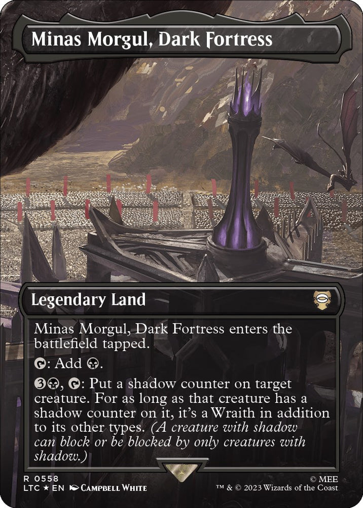 Minas Morgul, Dark Fortress (Borderless) (Surge Foil) [The Lord of the Rings: Tales of Middle-Earth Commander] 
