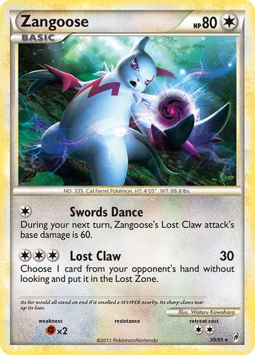 Zangoose (39/95) [HeartGold &amp; SoulSilver: Call of Legends] 