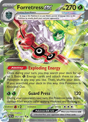 Forretress ex (002/091) [Scarlet &amp; Violet: Paldean Fates] 