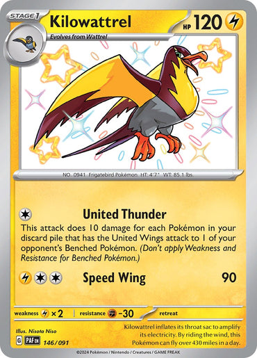 Kilowattrel (146/091) [Scarlet &amp; Violet: Paldean Fates] 