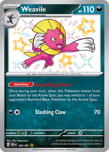 Weavile (183/091) [Scarlet &amp; Violet: Paldean Fates] 