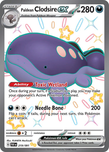 Paldean Clodsire ex (219/091) [Scarlet &amp; Violet: Paldean Fates] 