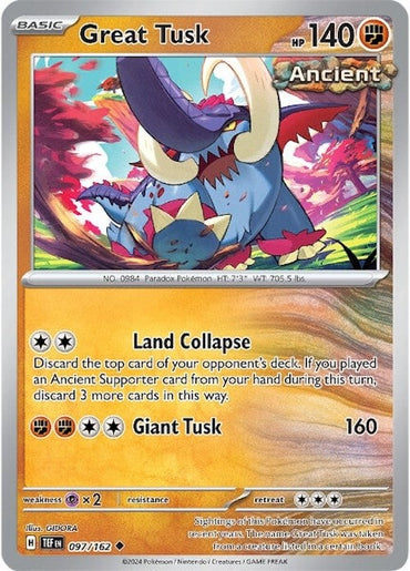 Great Tusk (097/162) [Scarlet &amp; Violet: Temporal Forces] 