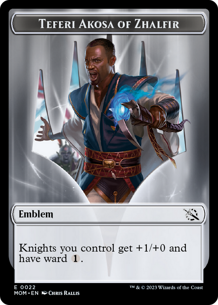 Soldier // Teferi Akosa of Zhalfir Emblem Double-Sided Token [March of the Machine Tokens] 