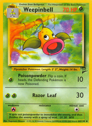 Weepinbell (64/130) [Base Set 2] 