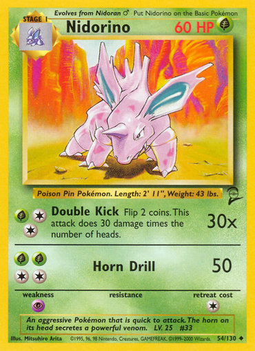 Nidorino (54/130) [Base Set 2] 