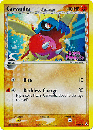 Carvanha (61/110) (Delta Species) (Stamped) [EX: Holon Phantoms] 