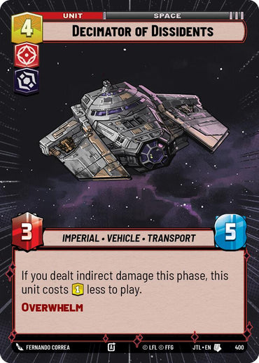 Decimator of Dissidents (400) (Hyperspace) (400) [Jump to Lightspeed]
