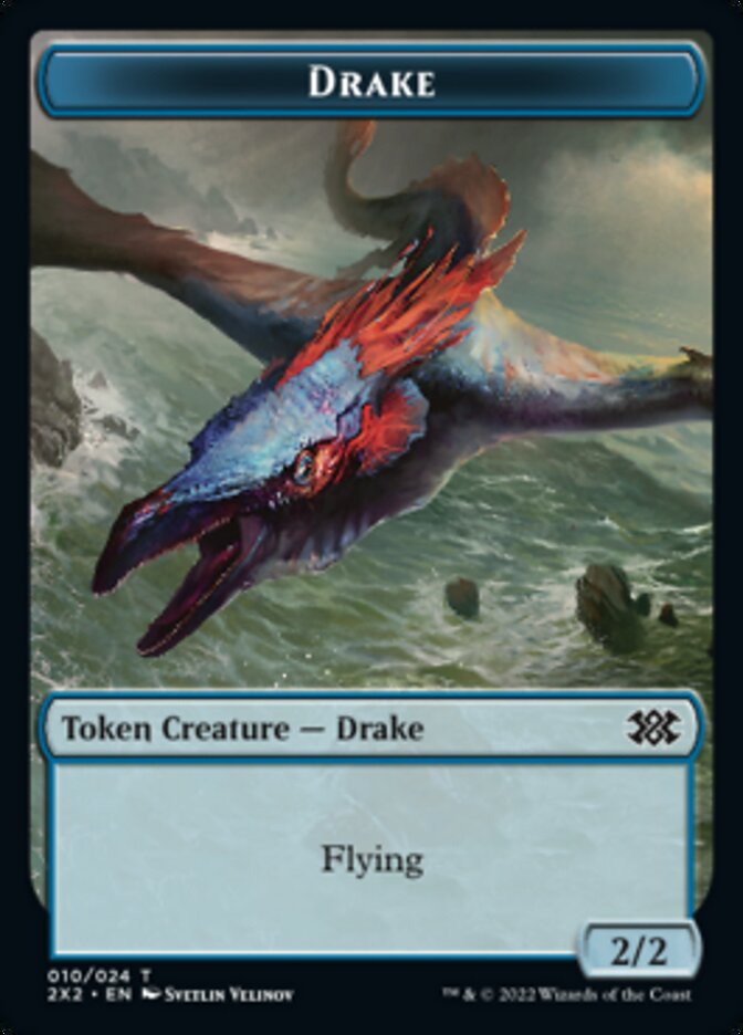 Drake // Angel Double-Sided Token [Double Masters 2022 Tokens] 