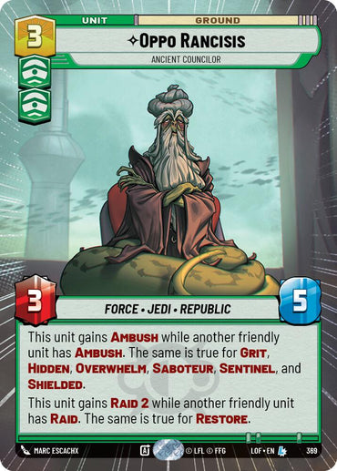 Oppo Rancisis - Ancient Councilor (369) (Hyperspace) (369) [Legends of the Force]