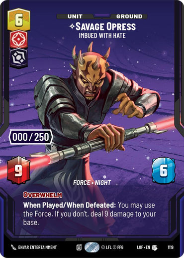 Savage Opress - Imbued With Hate (1119) (Serialized) (1119) [Legends of the Force]