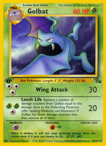 Golbat (34/62) [Fossil 1st Edition] 