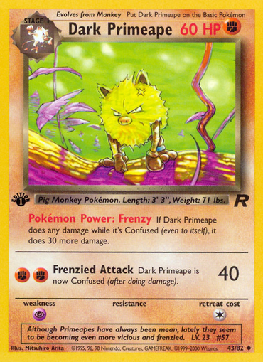 Dark Primeape (43/82) [Team Rocket 1st Edition] 