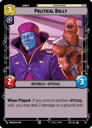 Political Bully (751) (Foil) (751) [Secrets of Power]