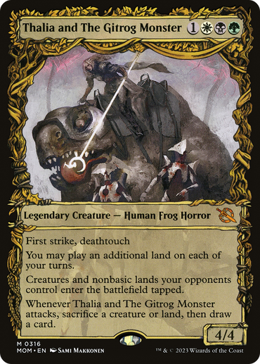 Thalia and The Gitrog Monster (Showcase Planar Booster Fun) [March of the Machine] 