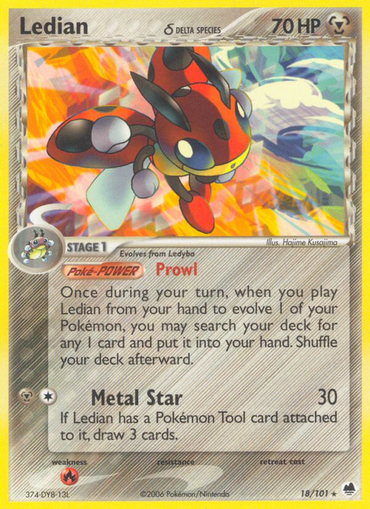 Ledian (18/101) (Delta Species) [EX: Dragon Frontiers] 