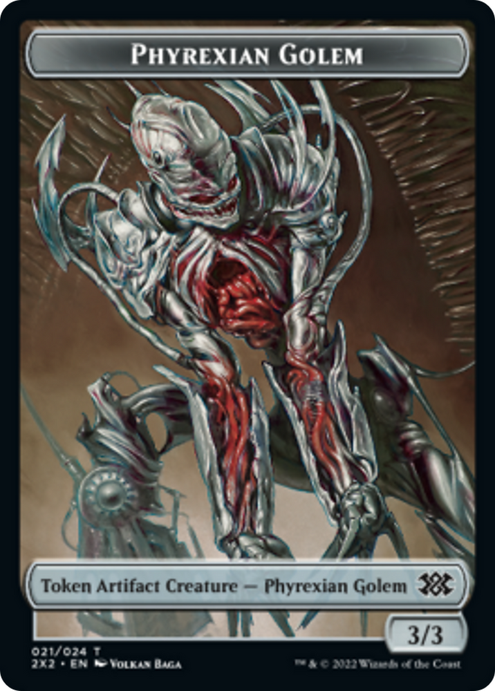 Drake // Phyrexian Golem Double-Sided Token [Double Masters 2022 Tokens] 