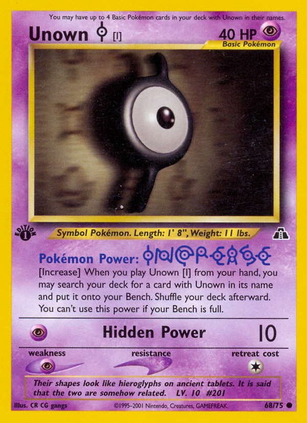 Unown [I] (68/75) [Neo Discovery 1st Edition] 
