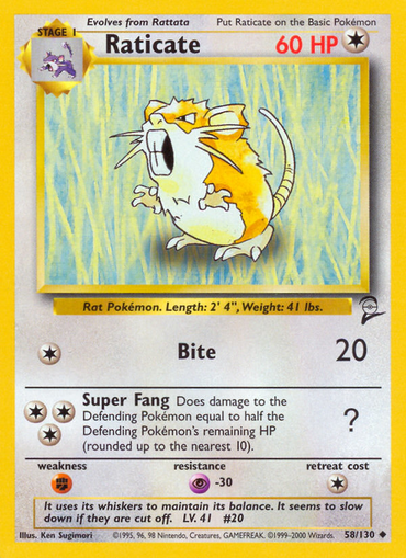 Raticate (58/130) [Base Set 2] 