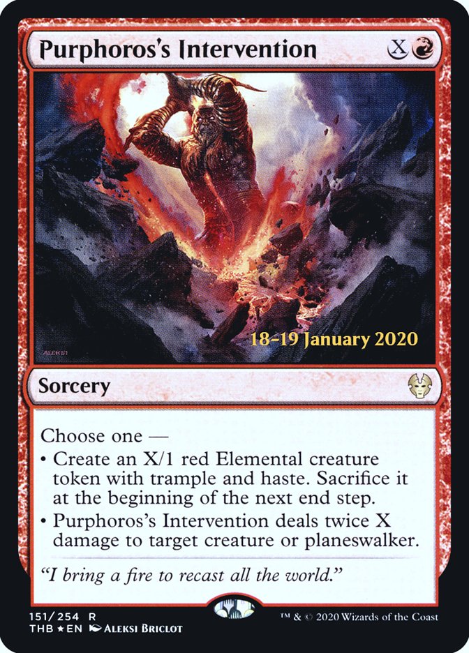 Purphoros's Intervention [Theros Beyond Death Prerelease Promos] 