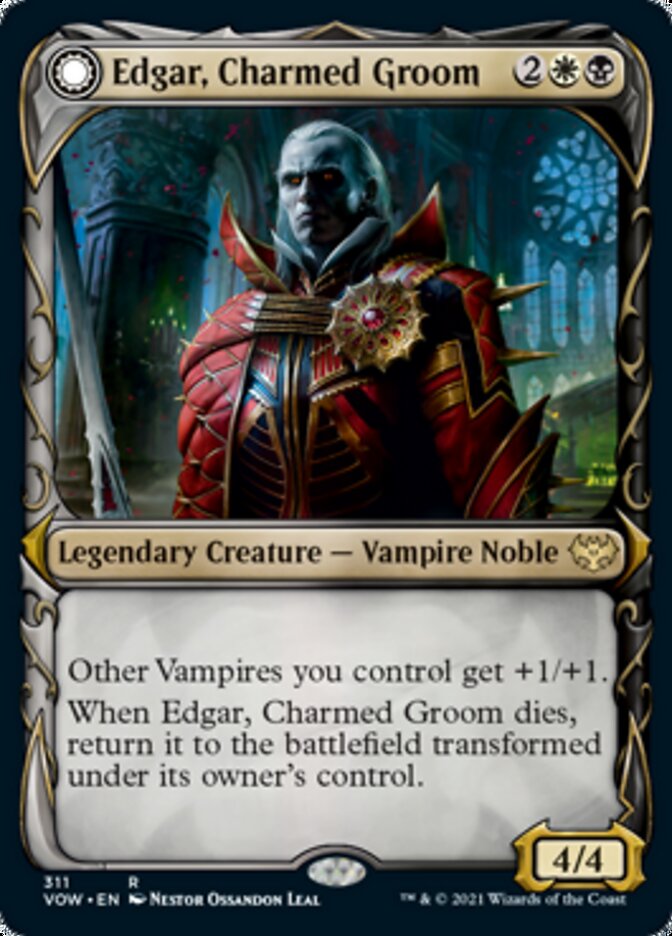 Edgar, Charmed Groom // Edgar Markov's Coffin (Showcase Fang Frame) [Innistrad: Crimson Vow] 