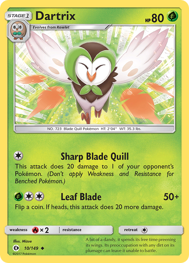 Dartrix (10/149) [Sun &amp; Moon: Base Set] 