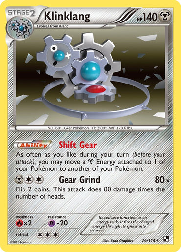 Klinklang (76/114) (Cracked Ice Holo) (Blister Exclusive) [Black &amp; White: Base Set] 