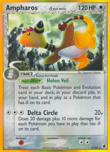 Ampharos (1/101) (Delta Species) [EX: Dragon Frontiers] 
