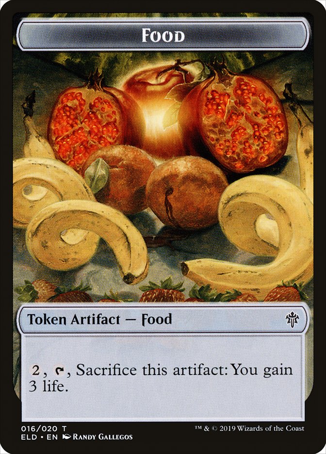 Human Rogue // Food (16) Double-Sided Token [Throne of Eldraine Tokens] 