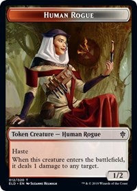 Human Rogue // Food (18) Double-Sided Token [Throne of Eldraine Tokens] 