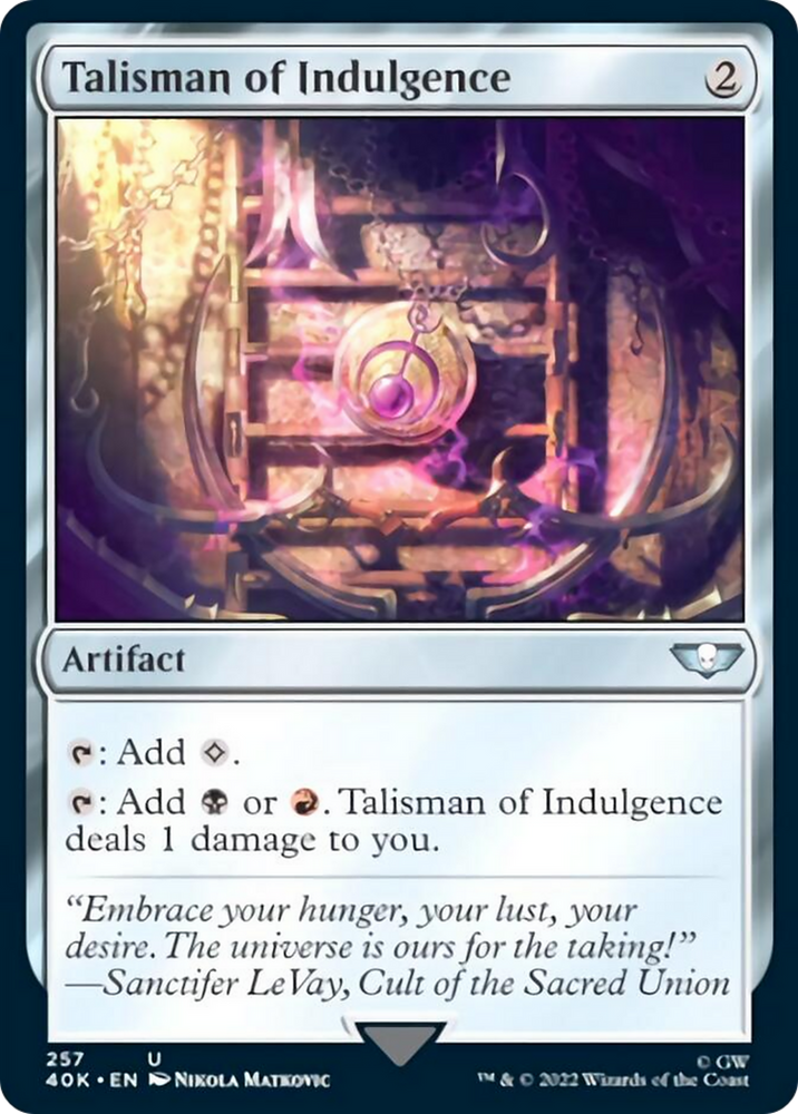 Talisman of Indulgence (Surge Foil) [Warhammer 40,000] 