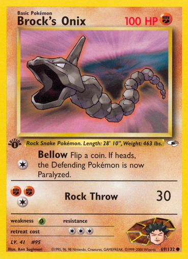 Brock's Onix (69/132) [Gym Heroes 1st Edition] 