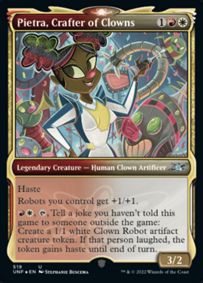 Pietra, Crafter of Clowns (Showcase) (Galaxy Foil) [Unfinity] 