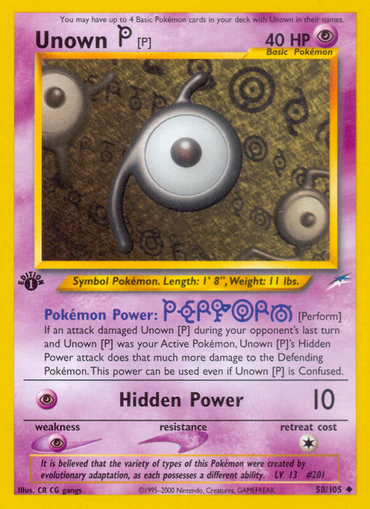 Unown [P] (58/105) [Neo Destiny 1st Edition] 