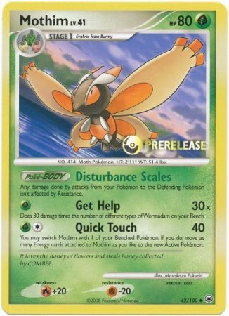 Mothim (42/100) (Prerelease Promo) [Diamond &amp; Pearl: Black Star Promos] 