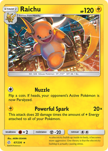 Raichu (67/236) [Sun &amp; Moon: Cosmic Eclipse] 